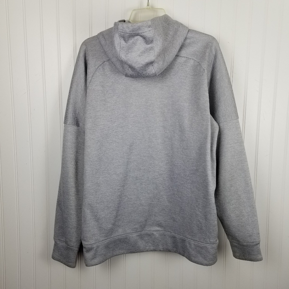 Adidas Hoodie Sweatshirt Logo Spellout Three Stripe Gray Silver Adult Medium - Picture 3 of 7